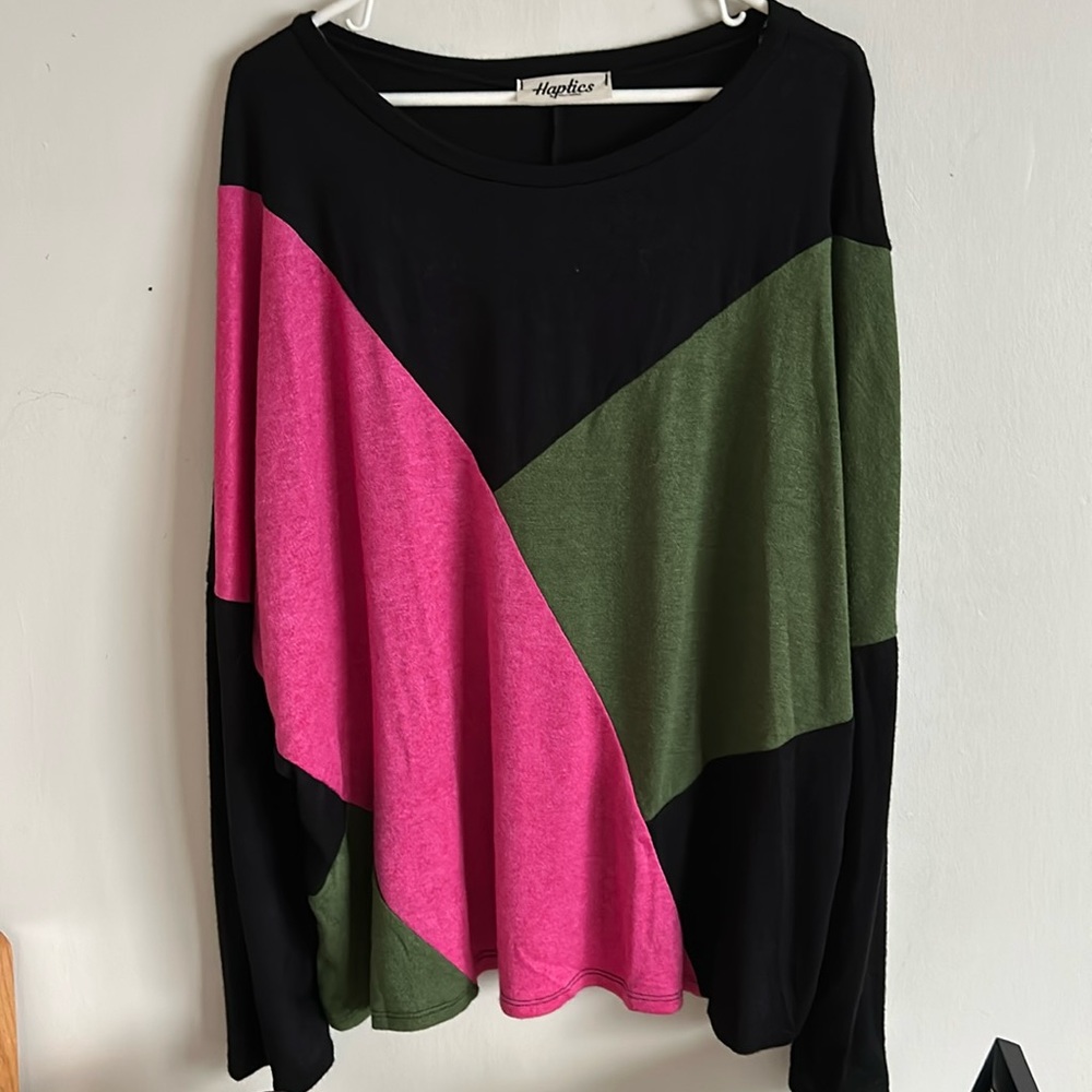 Haptics by Holly Harper NWOT color block top